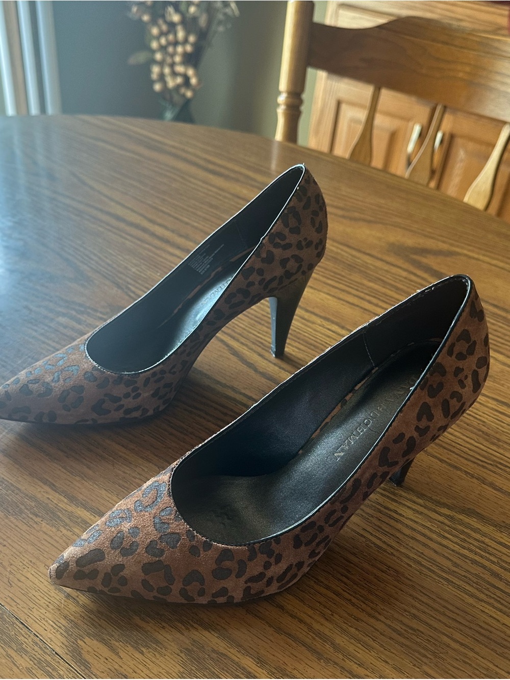 Leopard Print Pointed Toe Women’s Pumps - Brown